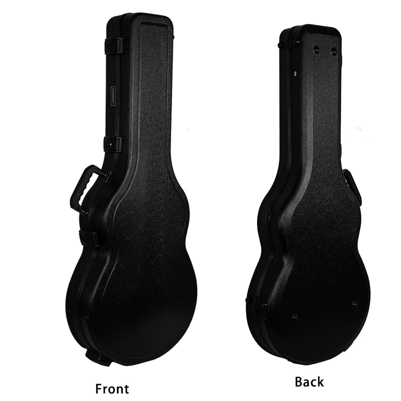 Crossrock ABS Flight Case for 335 Style Semi-Hollow Electric Guitars | Black Scratch-Resistant Shell, TSA Lock, Burgundy Plush Interior – Fits Gibson ES-335, Epiphone Casino