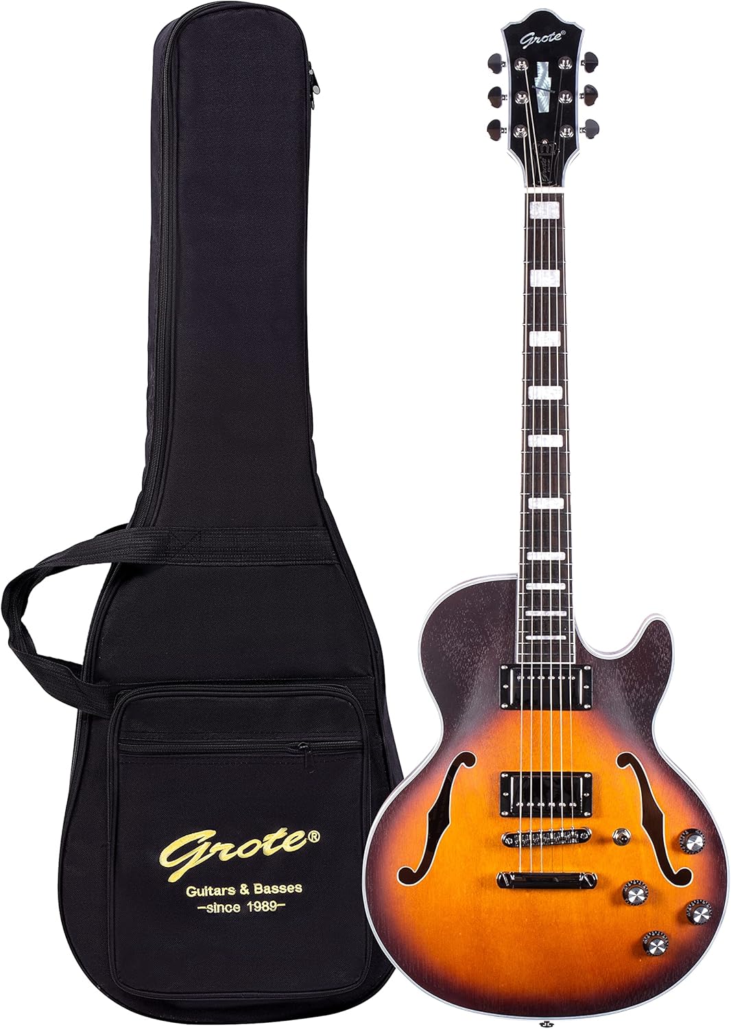 Grote LPF-002 Semi-Hollow Body Electric Guitar Matte Finished with Gigbag (VS)