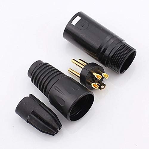 Davitu Electrical Equipments Supplies - 50pcs XLR Cable Connector Three-Core Black Microphone Plug Copper Core 3pin 24K Gold-plated Male and Female - (Color: Female)