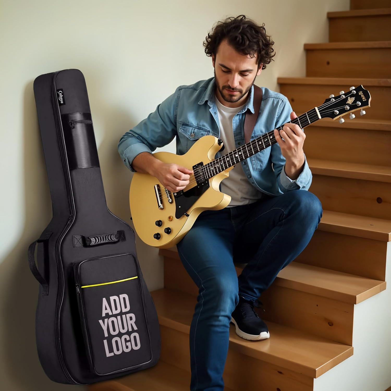 Personalized Guitar Gig Bag with Custom Name or Logo, Soft Guitar Case for Electric Guitar – 40.9in Water Resistant Padded Bag with Shoulder Straps, Pockets and Shockproof Bottom, Personalized Gift