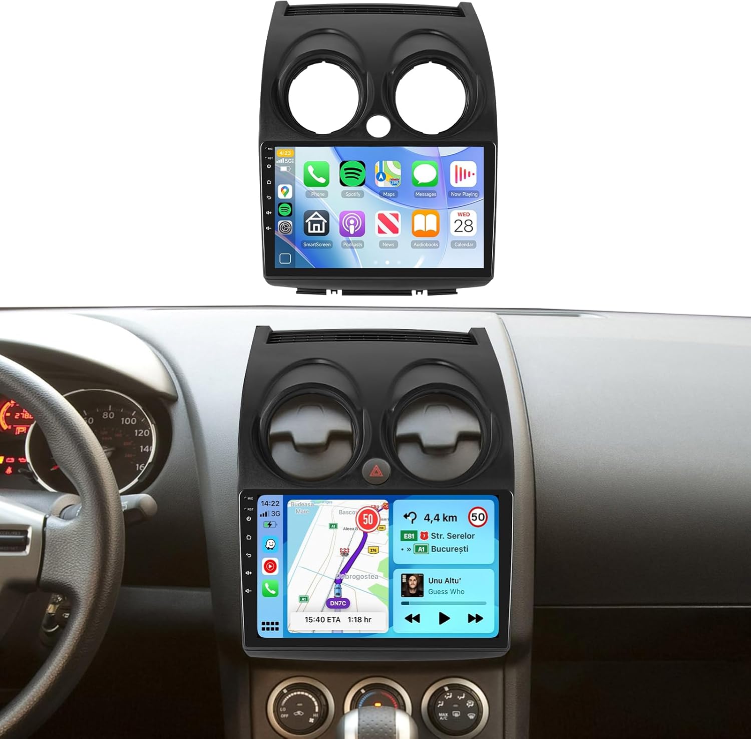 for Nissan Rogue 2008-2013 Radio,Build-in DSP EQ Android 13 Car Stereo with Wireless Carplay Android Auto,5.0 Bluetooth,9inch HD IPS Touch Screen,GPS,FM/RDS 26UIs WiFi AHD Backup Camera