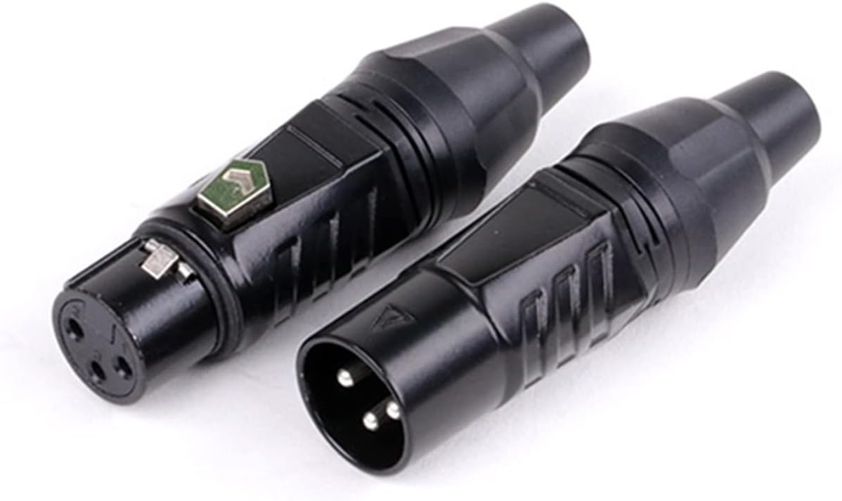 X L R 3 Pin Male Female Snake Plug Audio Microphone Cable Connector Adapters Black 10Pcs (Color : 10xD1034F)