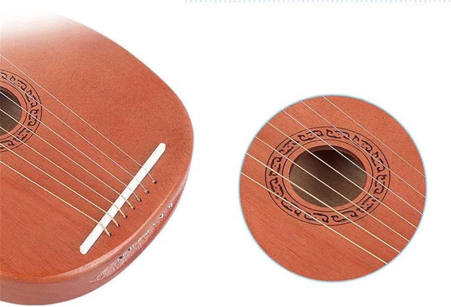 Lyre Harp Set Mahogany Lyre Harp 7 Strings Traditional Musical Instruments Professional Playing Mini Piano For Music Lovers