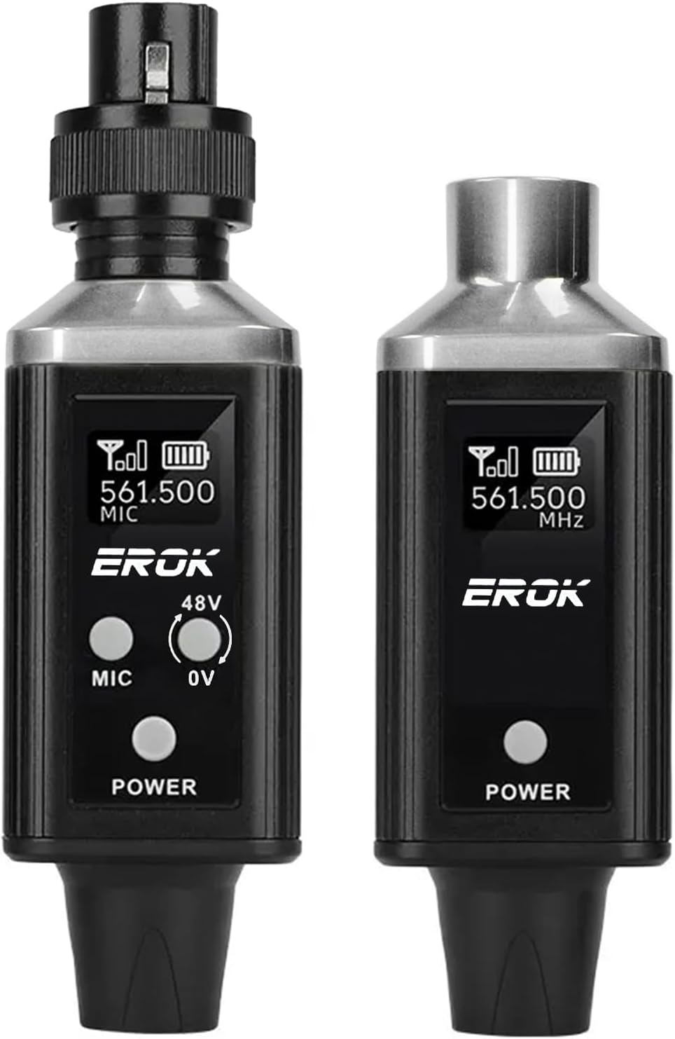 EROK Wireless XLR Transmitter & Receiver, 16-Channel 200FT Range Mic System Supports 48V Phantom Power, Adapter for Dynamic Mics/PA/Mixer (MW-6,Black)