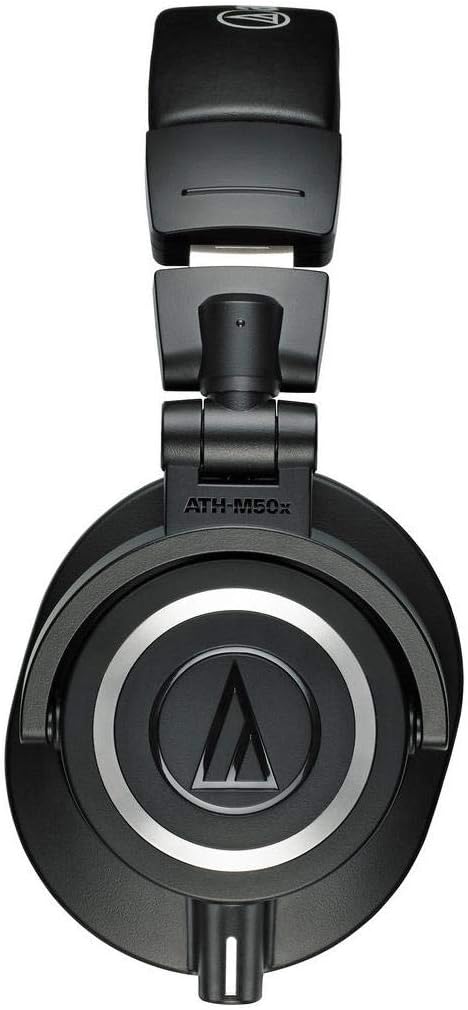 Audio-Technica ATH-M50X Professional Studio Monitor Headphones, Black, Professional Grade, Critically Acclaimed, with Detachable Cable - With H&A High Frequency Leather Earpads