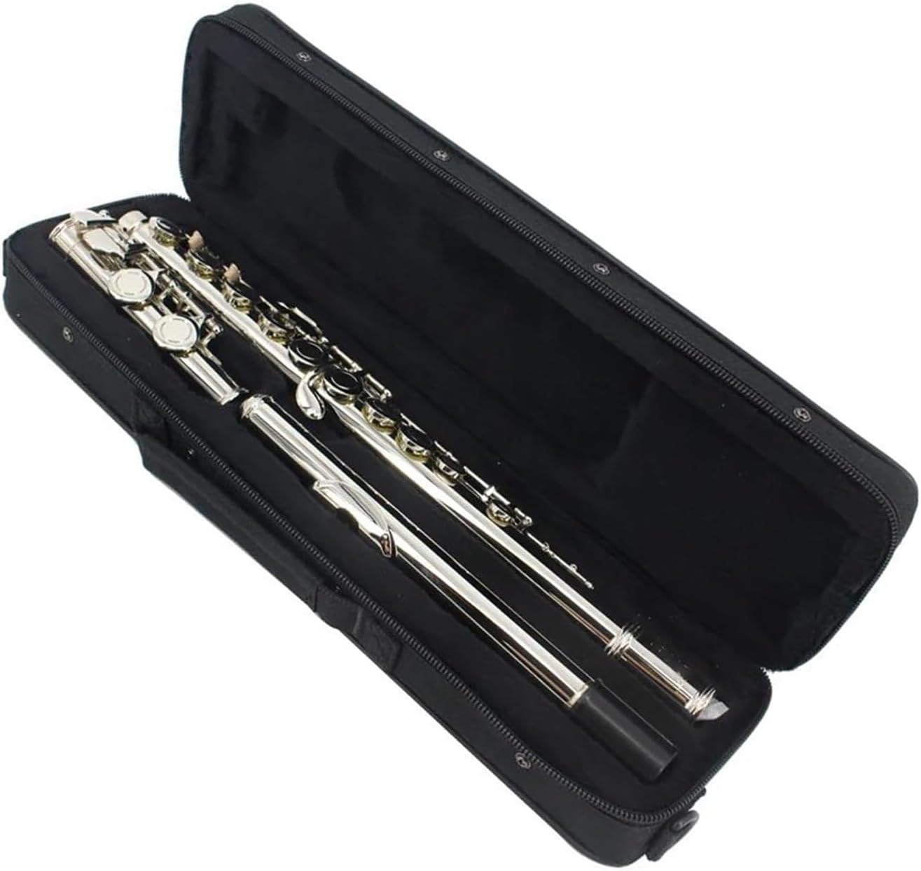 VBDEFRT 16 Holes Key Of C Flute Cupronickel Nickel Plated Woodwind Music Instrument Dizi With Case Cloth Stick