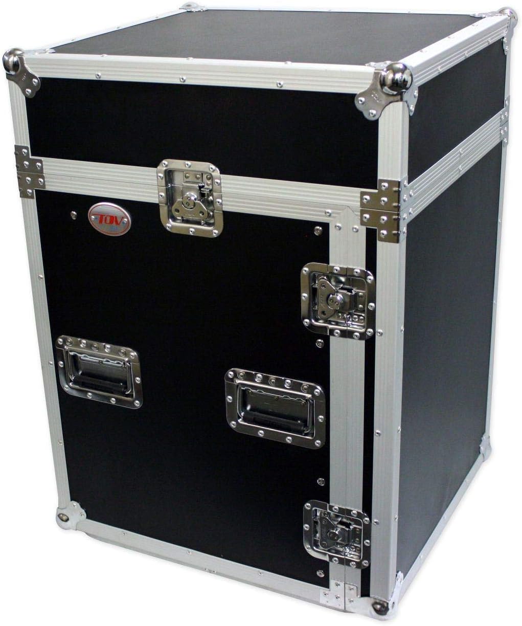 TOV Pro X T-14MRSS 14U x 10U Slant Combo DJ Rack Flight Case w/ 4