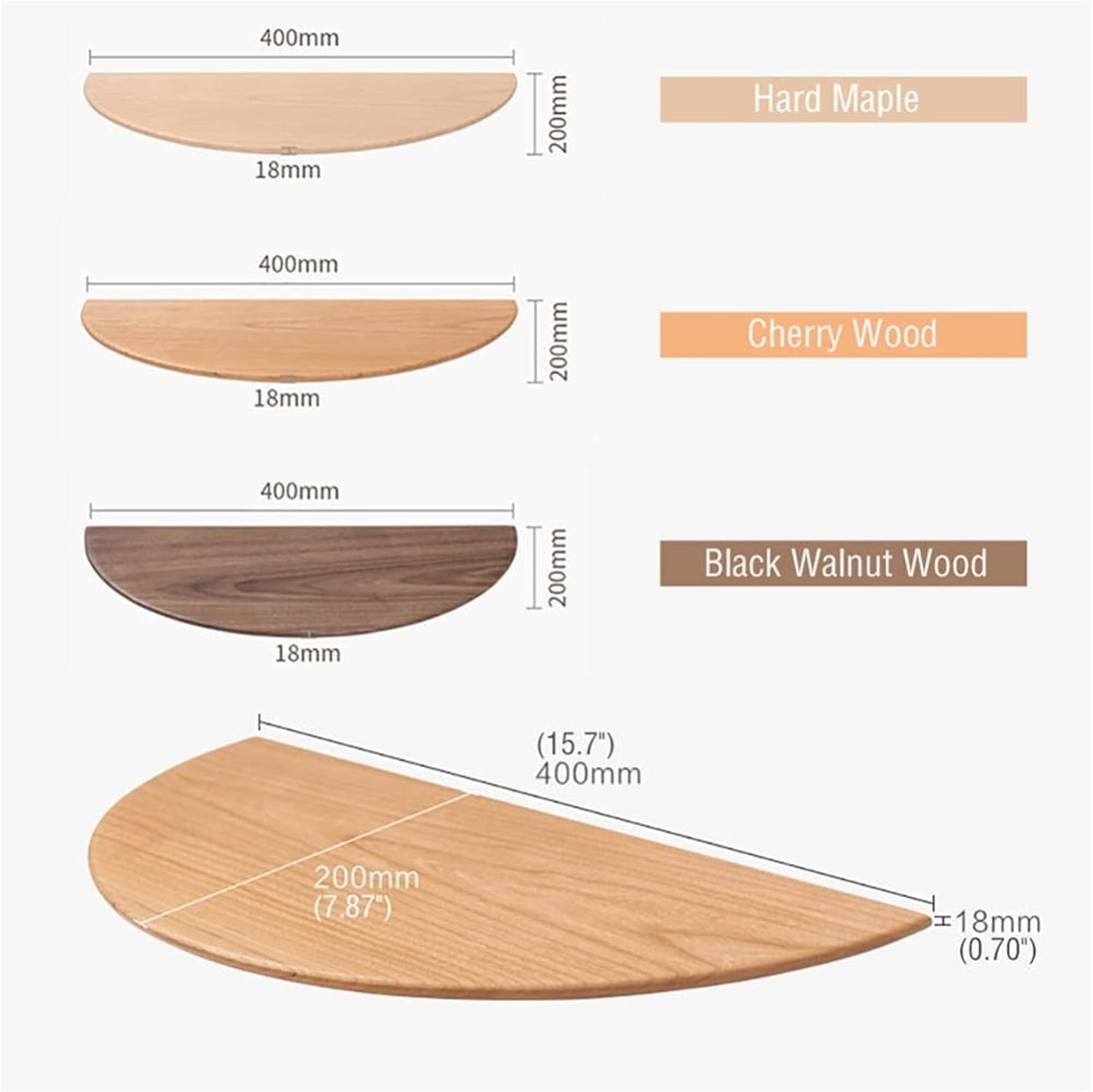 Creative Round End Wall Mounted Shelving,Multifunctional Wood Floating Shelves,Floating Wall Shelves,Display Storage Rack Bookshelves for Bedroom Office Kitchen Living Room