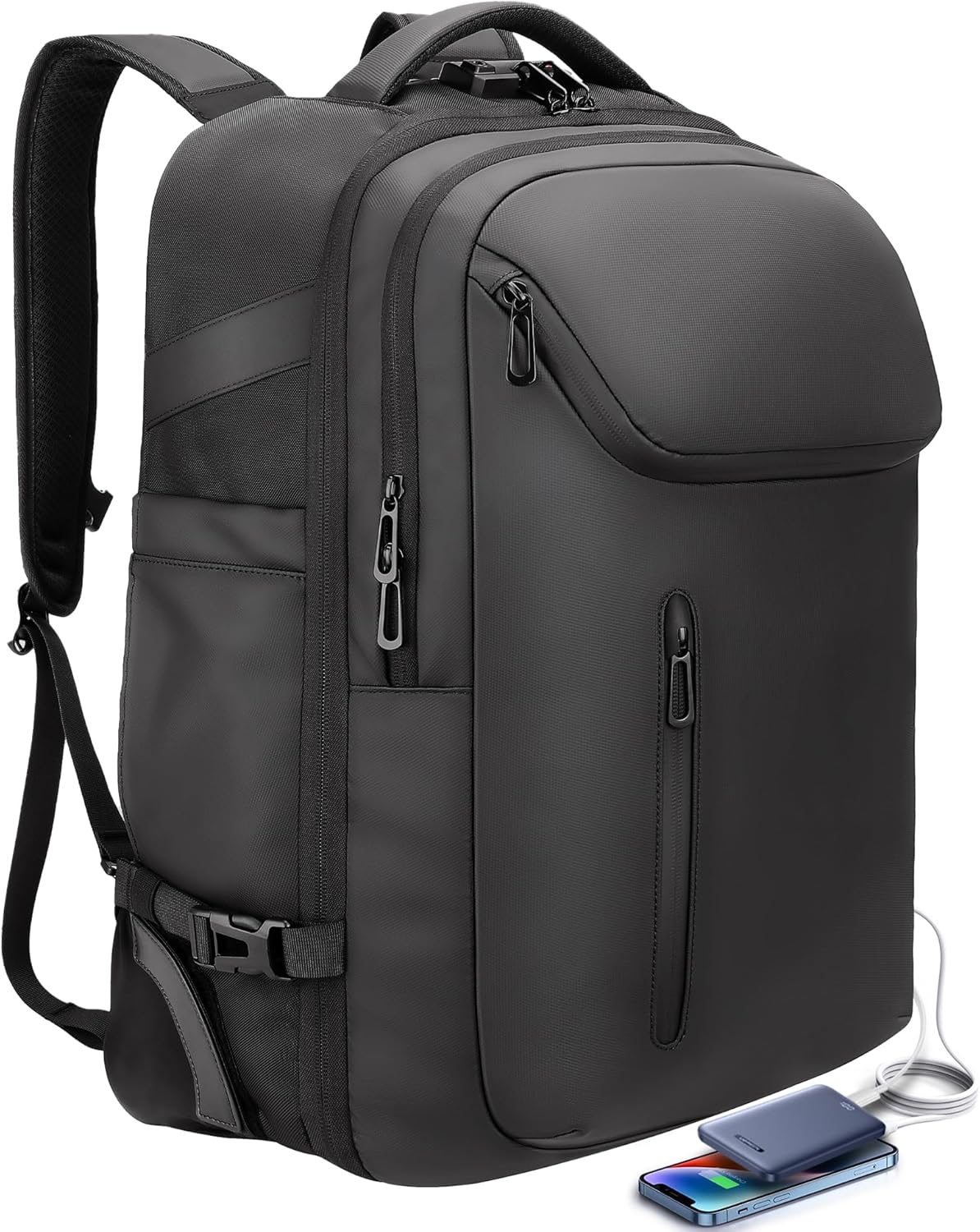 Large Rolling Backpack for Women&Men, 50L Work Backpack with Wheels, Business Laptop Backpack with USB Port,TSA Lock Carry On for Travel, College, Teacher