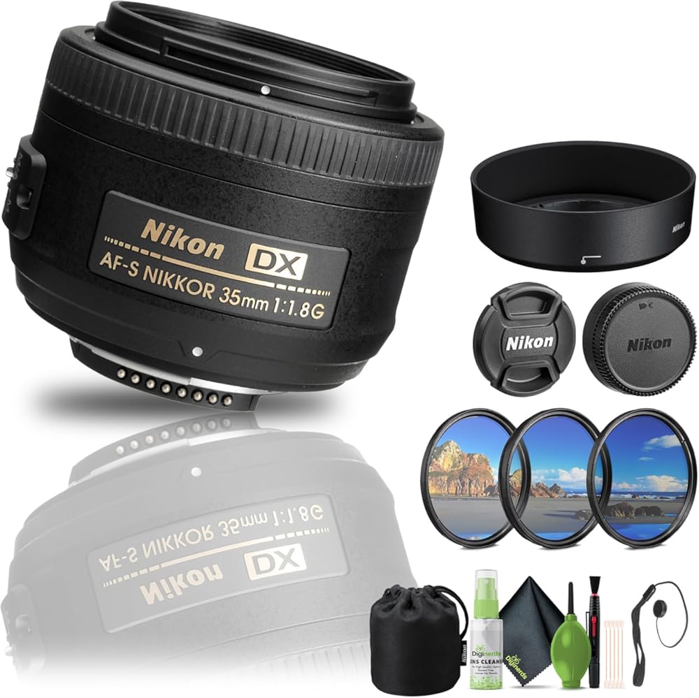 Nikon - AF-S DX NIKKOR 35mm f/1.8G Standard Lens (2183) + Filter Kit + Cap Keeper + Cleaning Kit