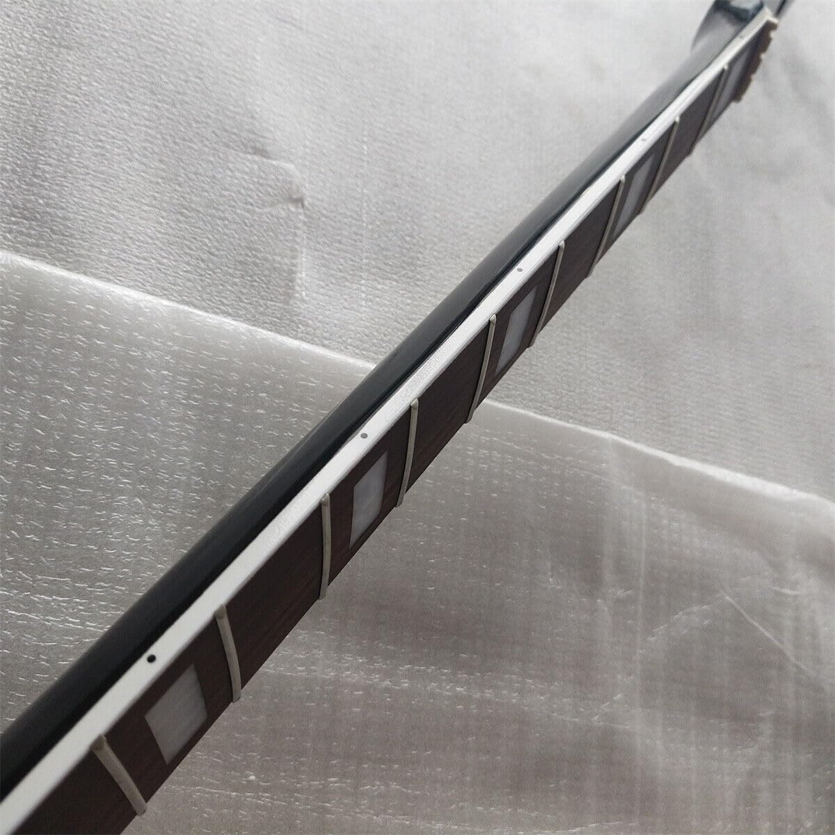 Black Reverse J Bass Guitar Neck 24Fret 34inch Maple Rosewood Block Inlay