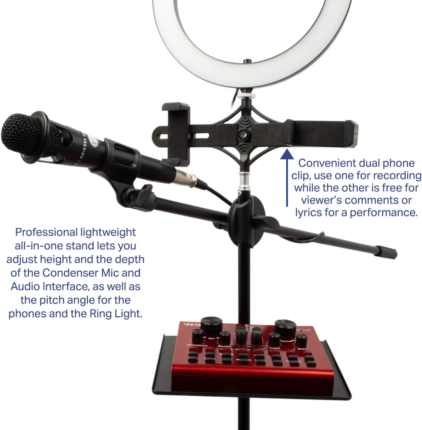 VocoPro Condenser Microphone,Boom Stand