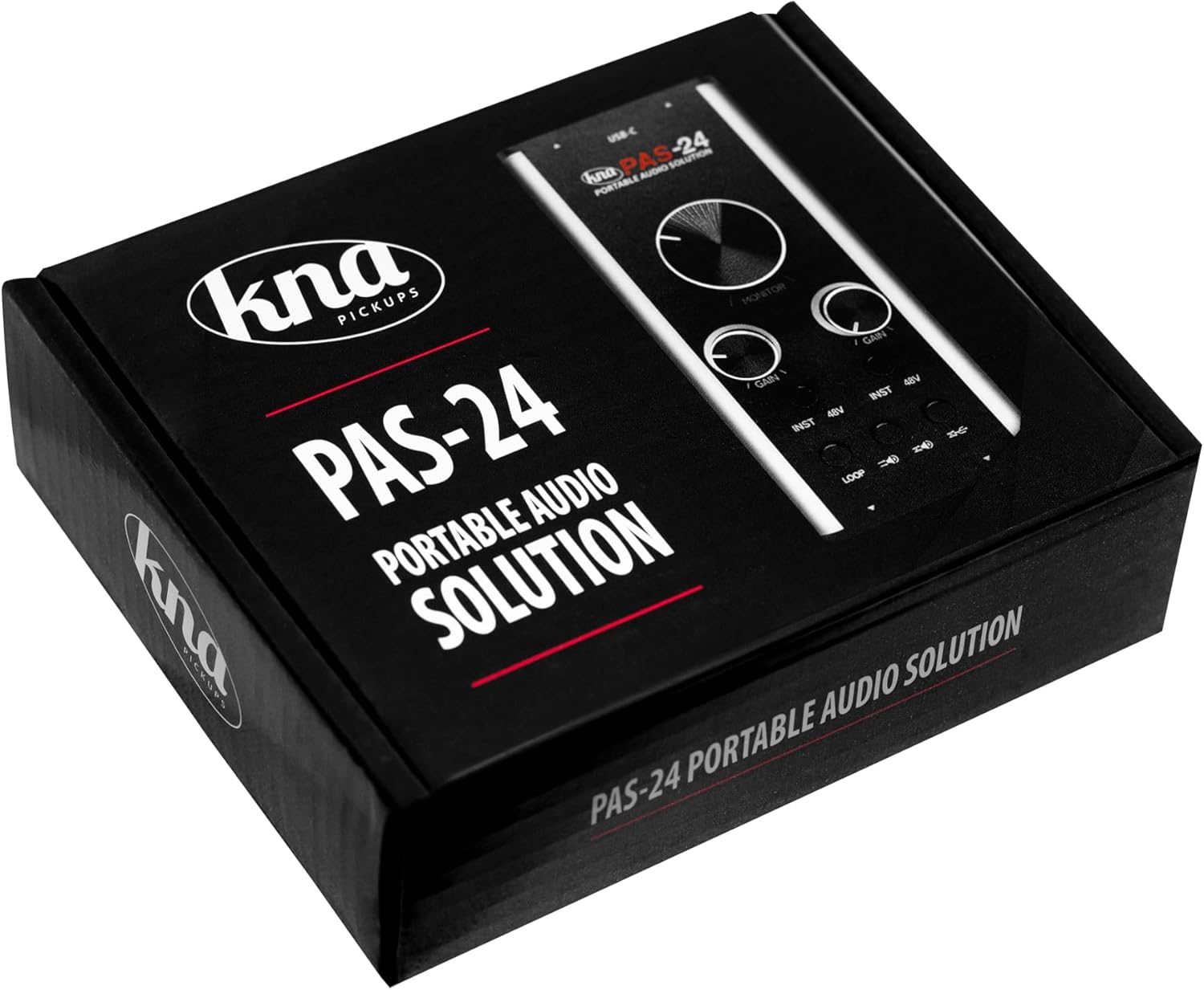 KNA PAS-24 Portable Audio Interface – 24-Bit/192kHz USB Sound Card for Home Recording Musicians and Creators, XLR & 1/4