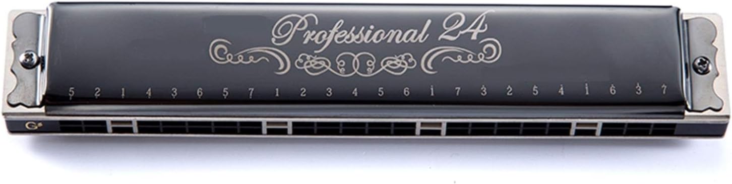 Harmonica Woodwind Instrument Mouth Organ Tremolo Harmonica 24-Holes Key of C for Beginners (Color : Key of F)
