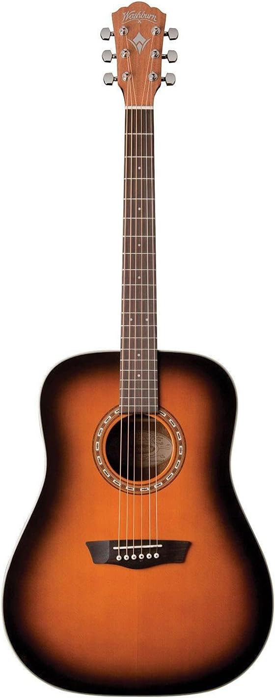 Washburn 6 String Acoustic Guitar, Right (WD7SATB-A)