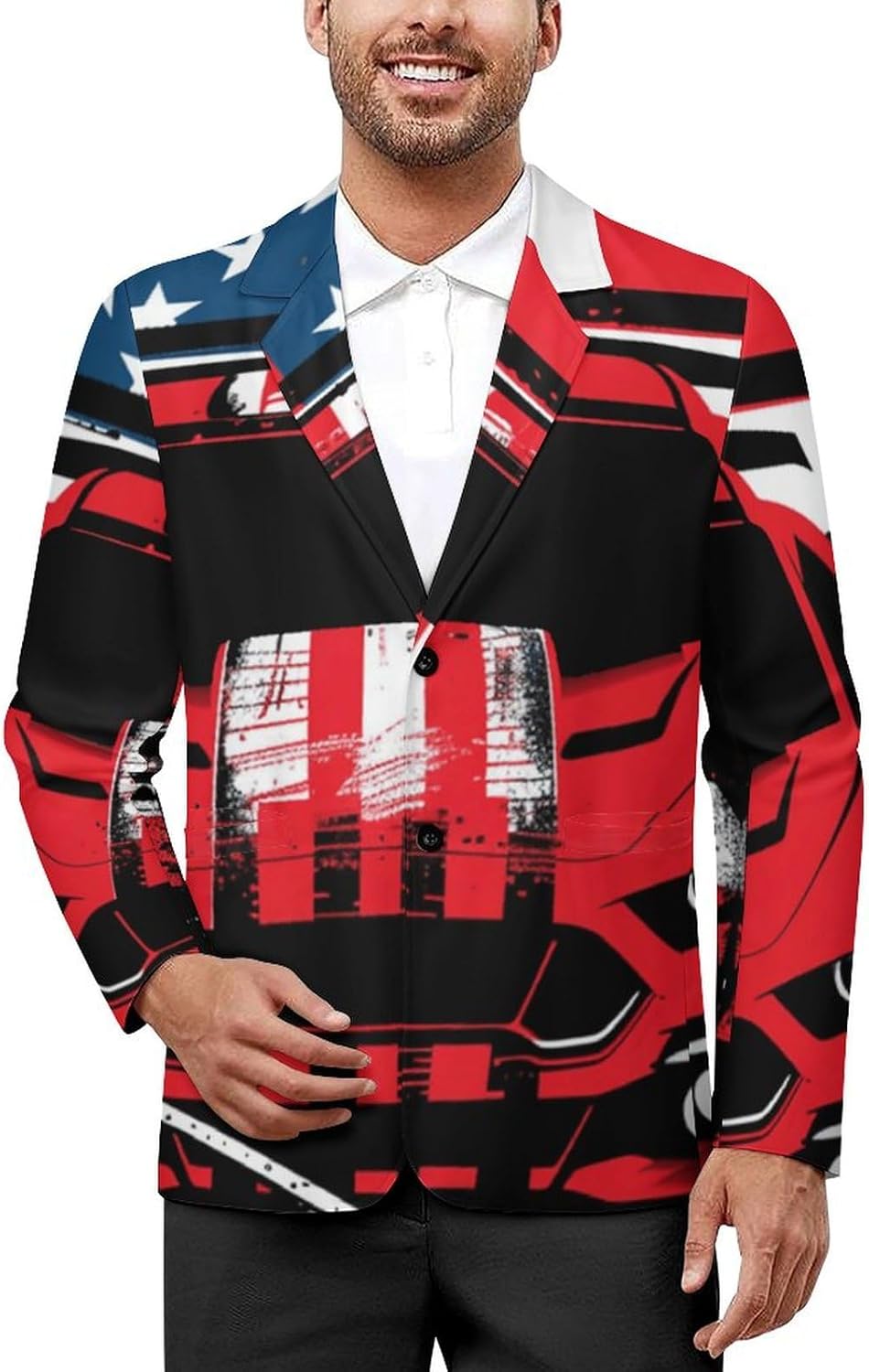 Dirt Track Racing Car Bike Driver Racer Casual Suits Jackets for Men Two Buttons Business Coat Wedding Dinner Party