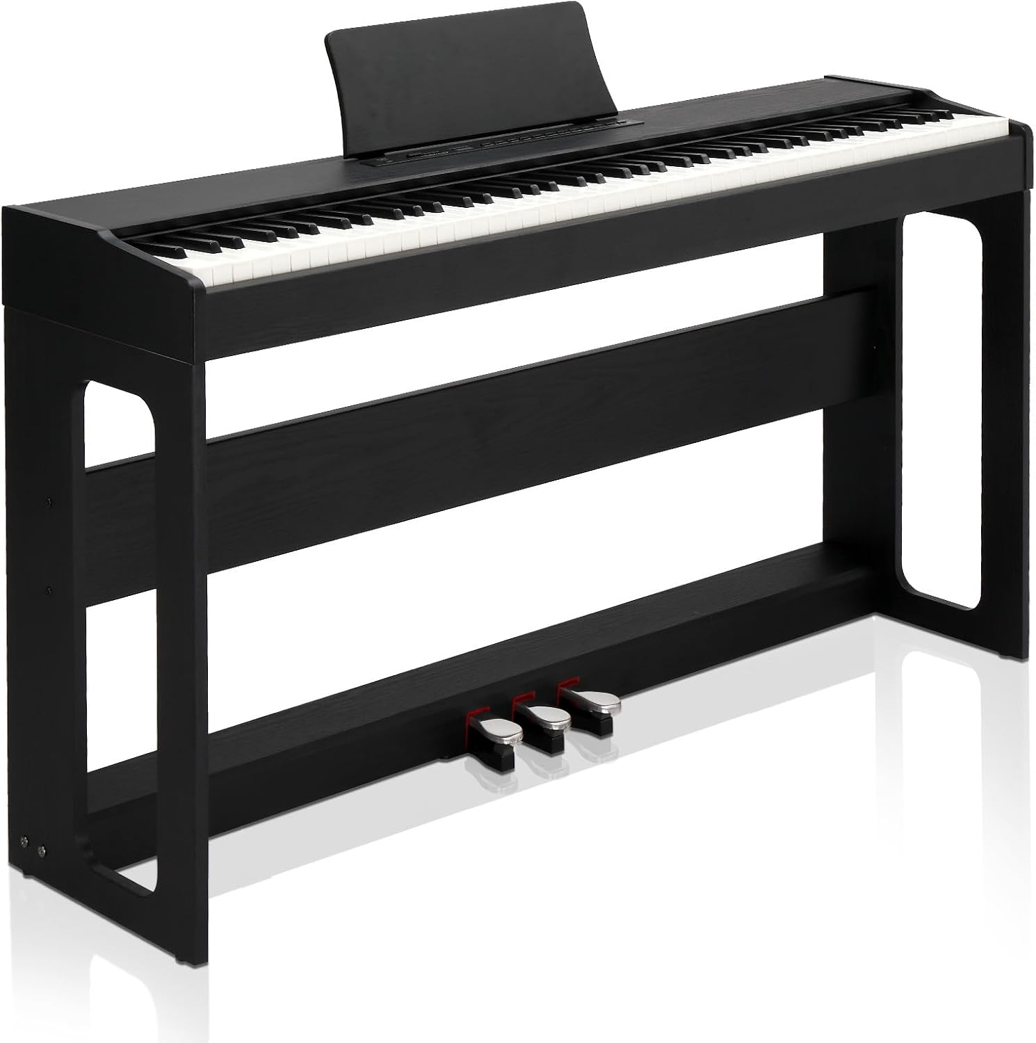 Ktaxon 88 Key Weighted Keyboard Piano Digital Piano with Dream Sound Chip, MIDI/USB Connectivity, Works with Music Software Includes Headphones, Sticker, Music Clip, Dustproof Cloth(Black)