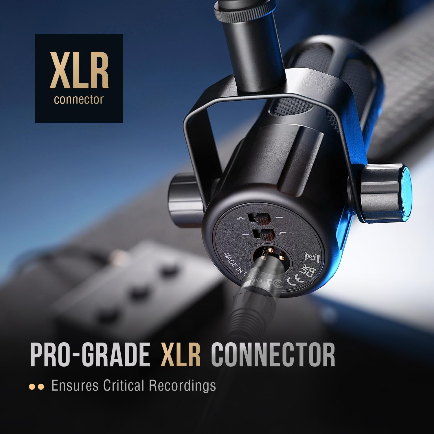 FIFINE XLR Dynamic Microphone, Studio Vocal Mic for Recording, All Metal XLR Podcast Microphone with Mid-Boost, Low-Cut Filter for Voice-Over, Compatible with Mixer/Audio Interface-AmpliTank TANK1