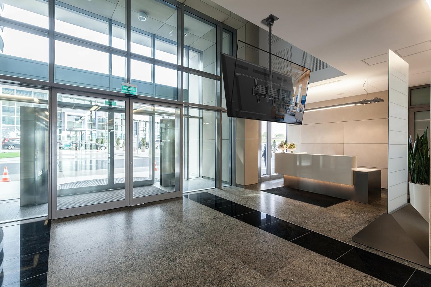 Kanto CM600BTB Back-to-Back Dual TV Ceiling Mount for 40” to 80” TVs | 200 lb Weight Capacity | Height Adjustable | Up to +15°/-6° Tilt | Hidden Cable Management | 360° Rotation | Black