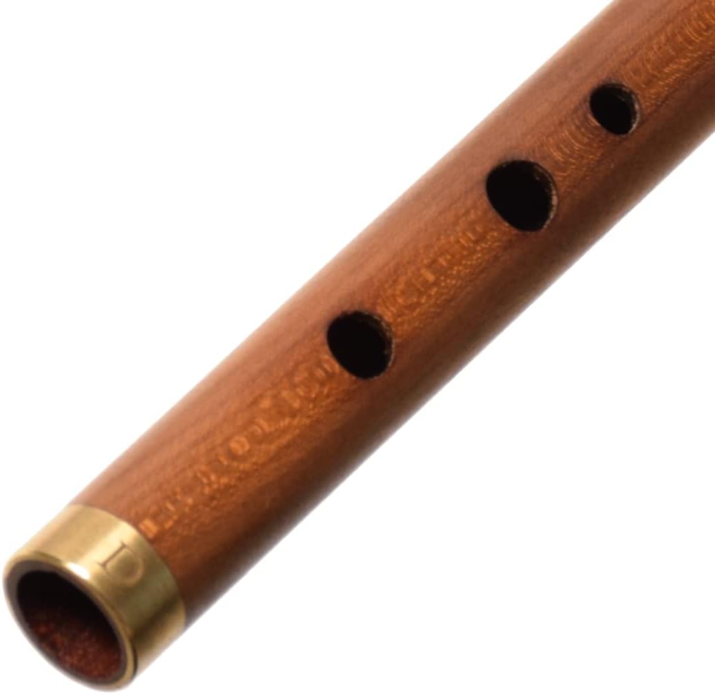 Key of D Wooden Whistle VDC-01 Great Sound Hand Carved Stabilized Wood Traditional Folk Wind Instrument Flute Orchestra Unique Woodwind Handmade Brown, Brown wood
