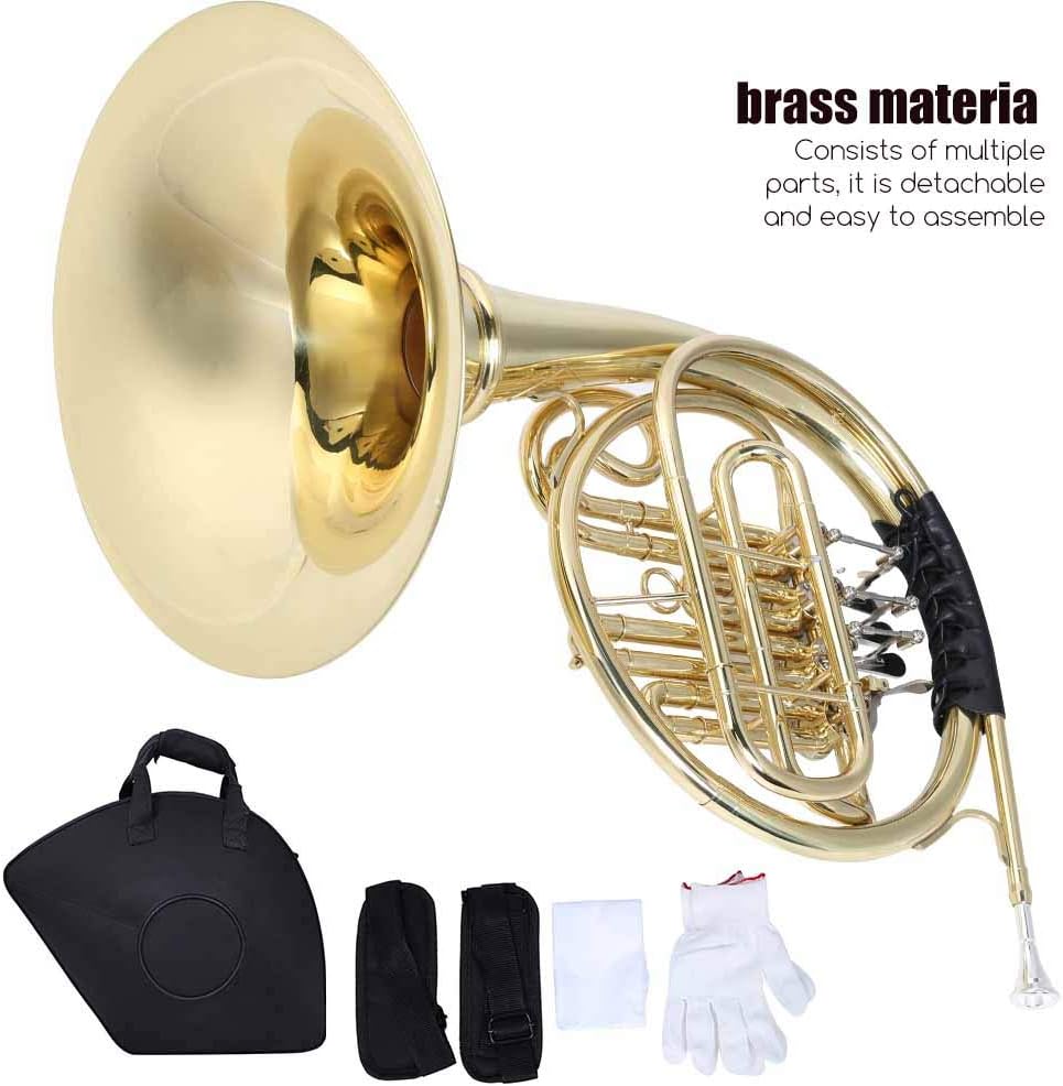 Brass Split Type Detachable Round Horn Musical Instrument Large Bell Mouth Bag Gloves Cloth Pad Beginner Professional