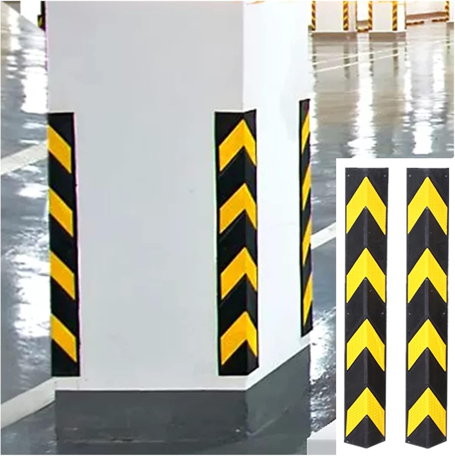 XPLKQXE Wall Edge and Bumpers Guards, Garage Siding Edges, for Parking Protection Car Corner Guardrail Post (Color : Black+Yellow, Size : 20pcs-80cm)