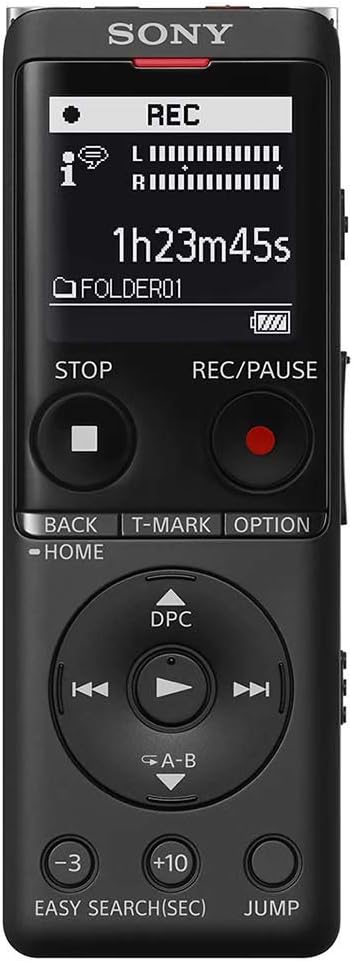 Sony ICD-UX570 Ultra-Compact Digital Voice Recorder Stereo Recording, Noise Cancellation, USB Direct, Long Battery, Easy File Transfer, Expandable Memory, Batteries Included