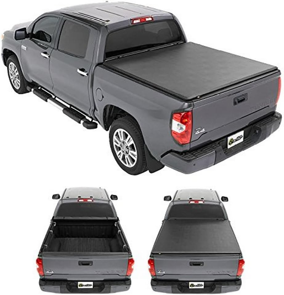 Bestop 19181-01 EZ-Roll Tonneau Cover for 2007-2018 Toyota Tundra (w/ and w/o deck rails), 6.5' bed
