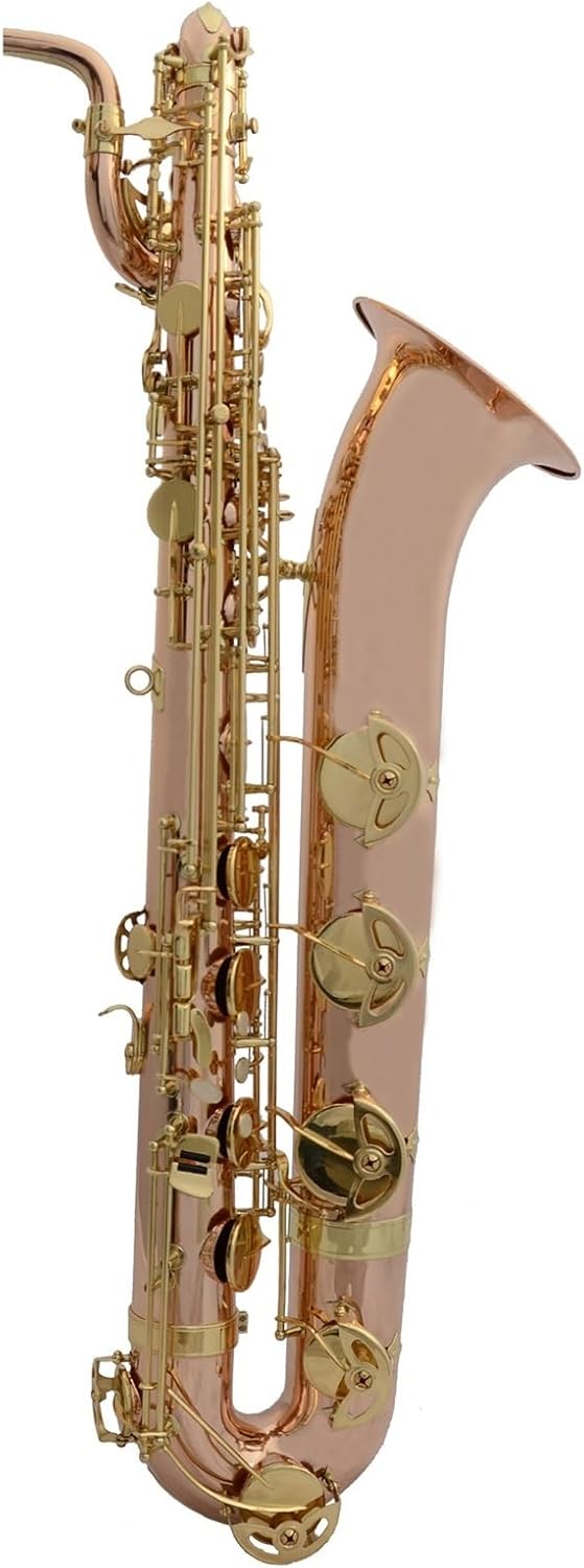 Professional Baritone E-Flat Phosphor Bronze Body Lacquered Gold Keys Saxophone Instrument