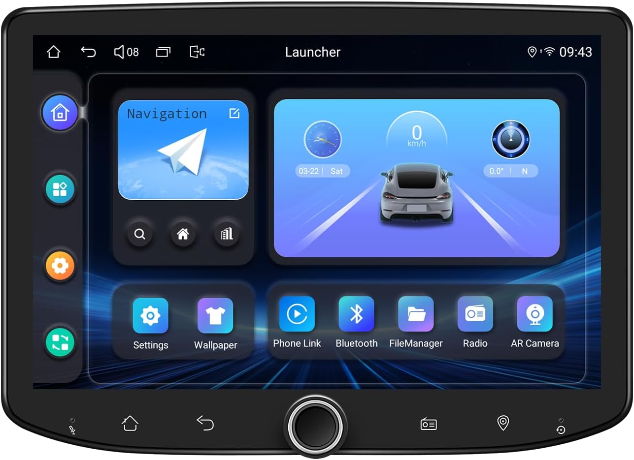 Joying Android 13 Double Din Car Stereo with Carplay & Android Auto, 8 Inch Car Radio 1280 X 800P Head Unit 8GB+128GB with Bluetooth, Volume Knob, Mirror-Link, AM/FM Radio(JY-UTD80N8-B)