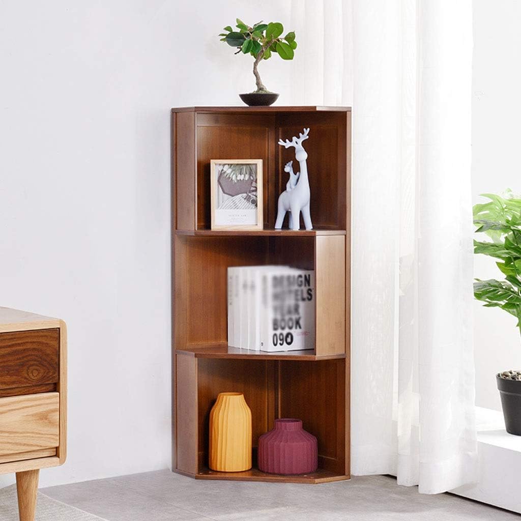 Bookcase Storage Rack Vertical Cabinet Bookshelf Wall Corner Bookshelf 3-story Floor-to-ceiling Bookcase Suitable for Office Bedroom Living Room Storage Shelf Display Shelf Bookshelves Open Display Sh