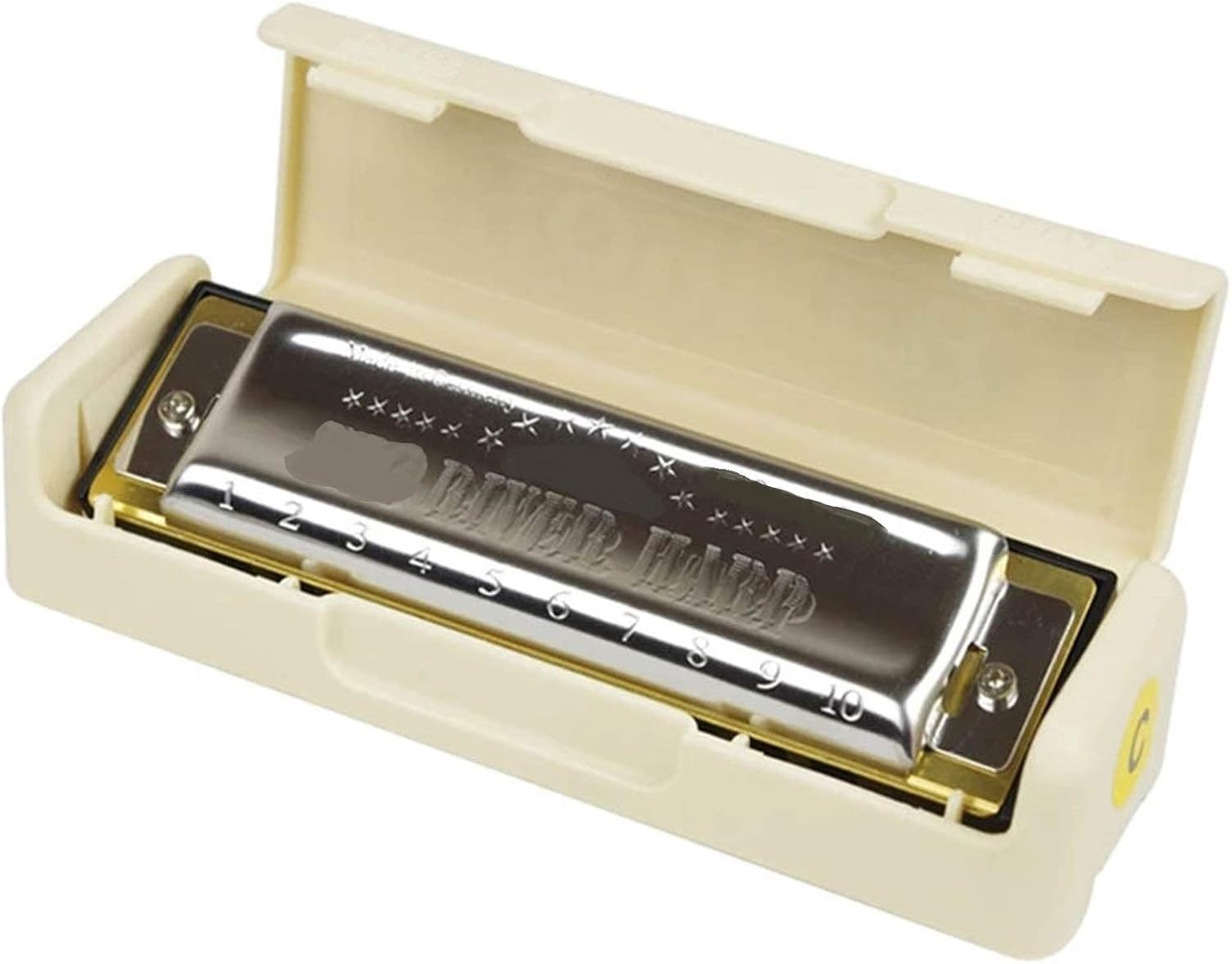 Harmonica Diatonic 10 Holes Harmonica Mouth Organ Instrumentos Diatonic Blues Harp Key of C ABS Comb Musical Instruments (Color : Silver Key EB)