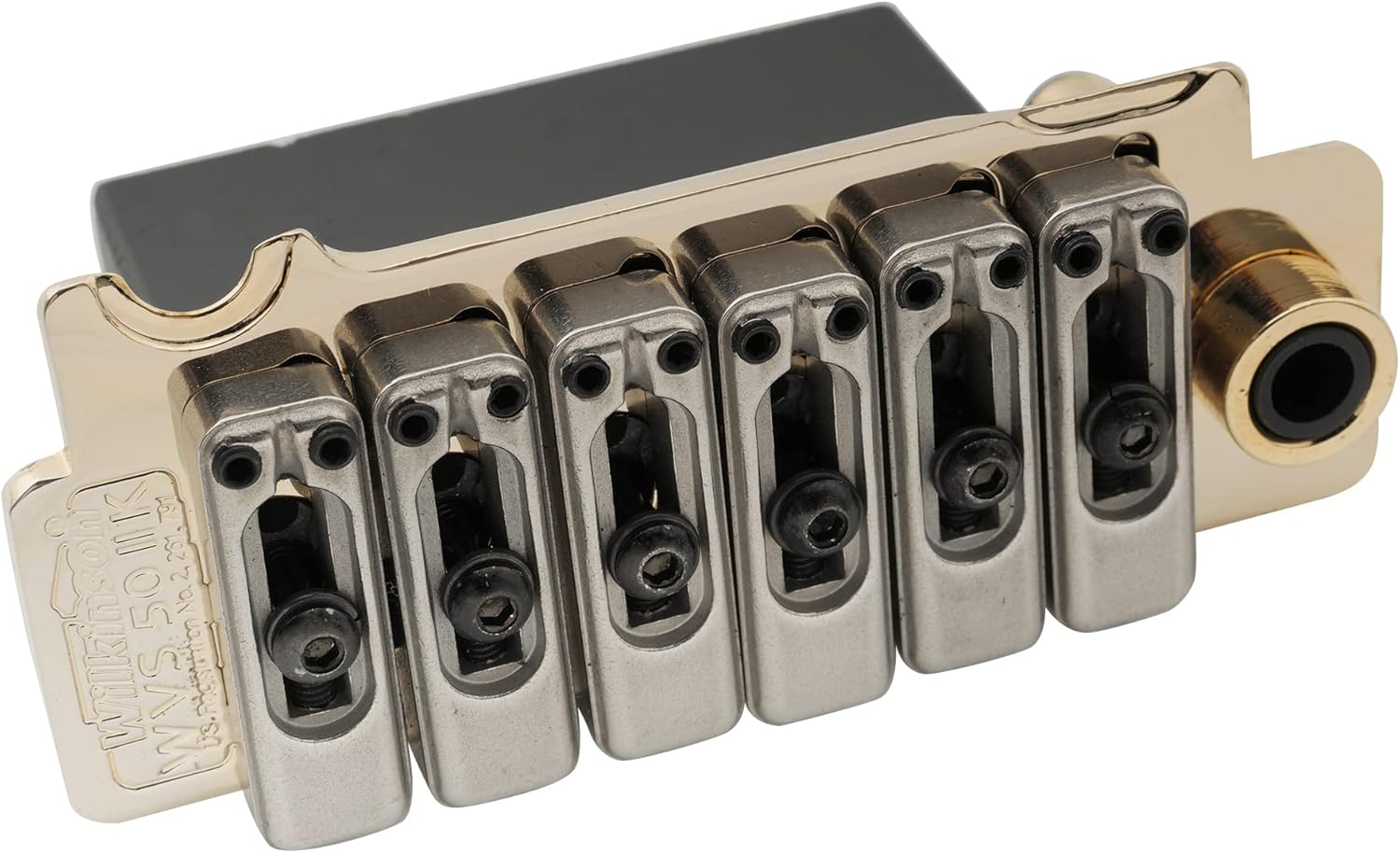 Wilkinson WVS50IIK 52.5mm 2-Point Tremolo Bridge with Steel Saddles Steel Block for USA/Mexico/Japan/Korea Strat Style Electric Guitar, Gold