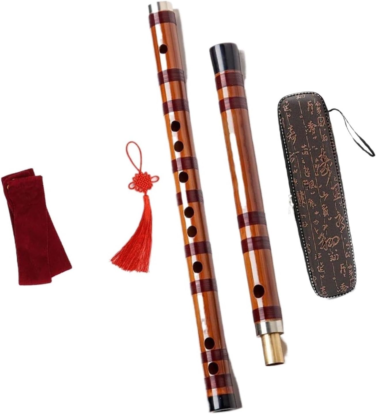 C Bamboo Flute E Key Traditional Woodwind Instrument Professional Beginner Flute(F key)