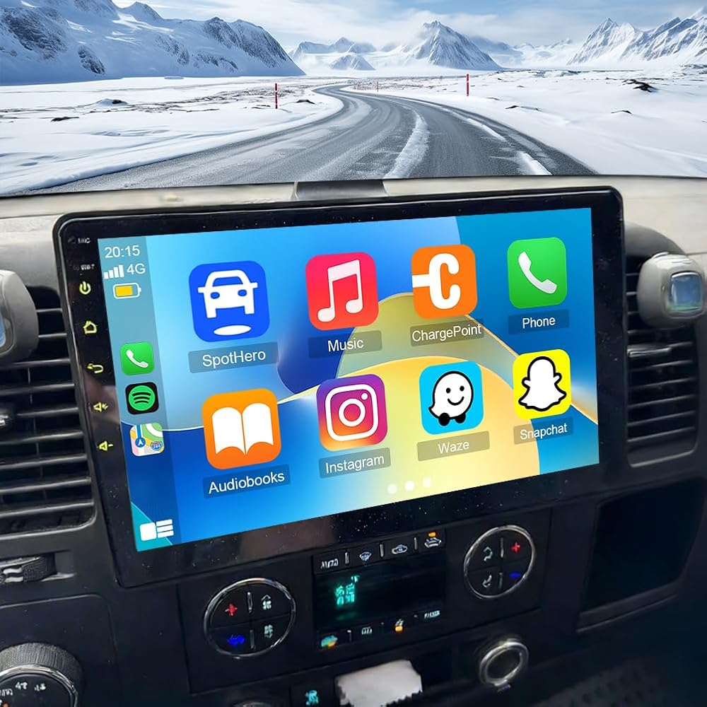 Android 14 Double Din Car Stereo Upgrade Radio for GMC Sierra 2007-2011,10in Touchscreen Support Carplay Android Auto RDS DSP SWC GPS WiFi BT Mirrorlink Mic Backup Camera-4+64G