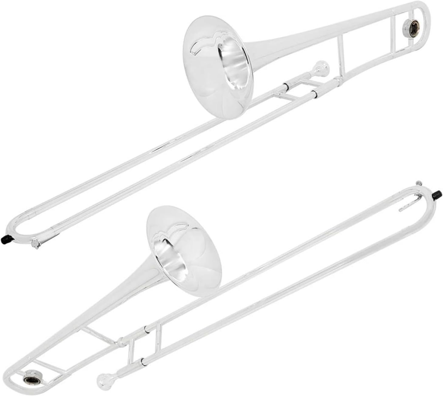 Adult Trombone Instrument Bb Alto Slide Trombone For Beginners Brass Plated Instrument With Gloves Set(Silver set)