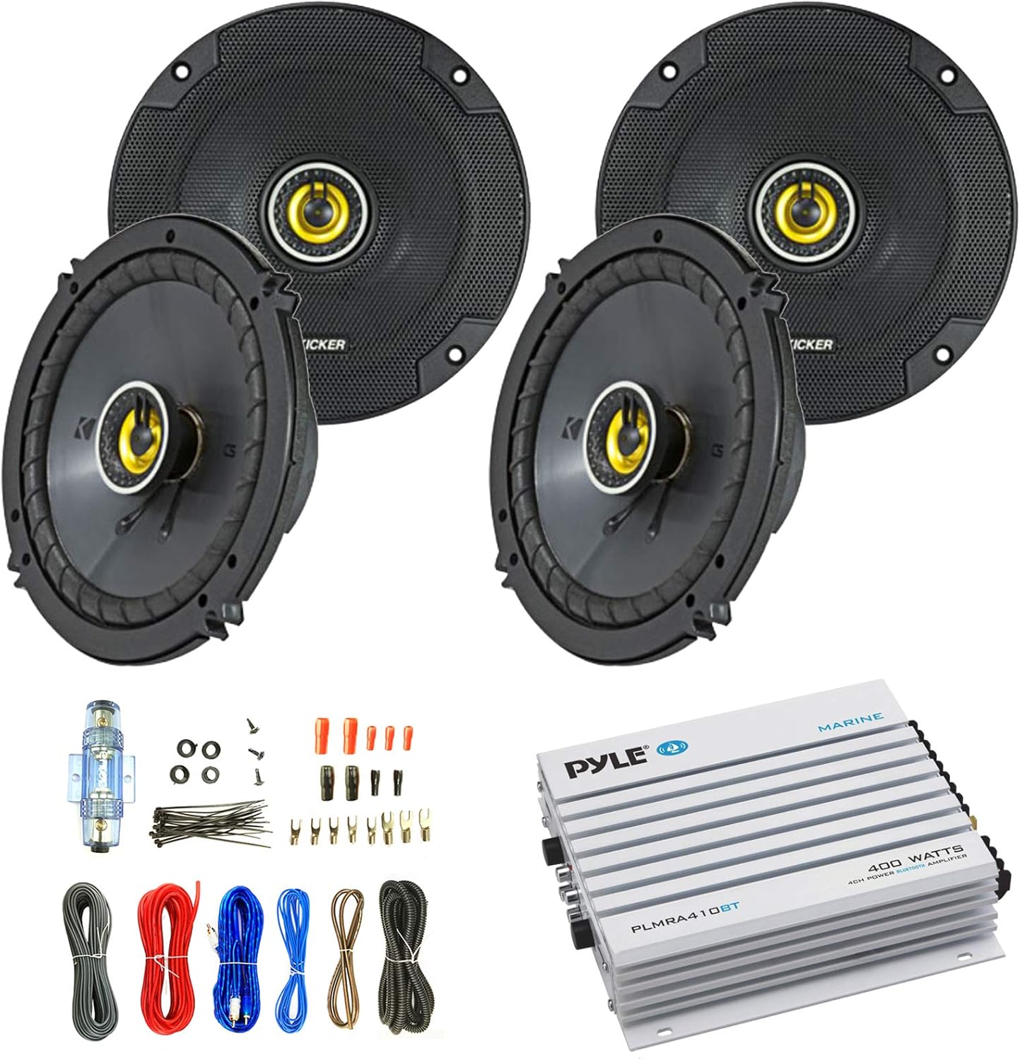 Car Speaker and Amp Combo: 4X Kicker CSC5 450-Watt 5-1/4