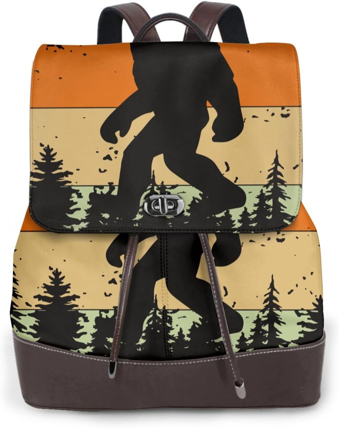 Bigfoot Silhouette1 for Womens Backpack Purse Microfiber PU Anti-theft Large Fashion Designer Travel Bag Ladies Shoulder Bags