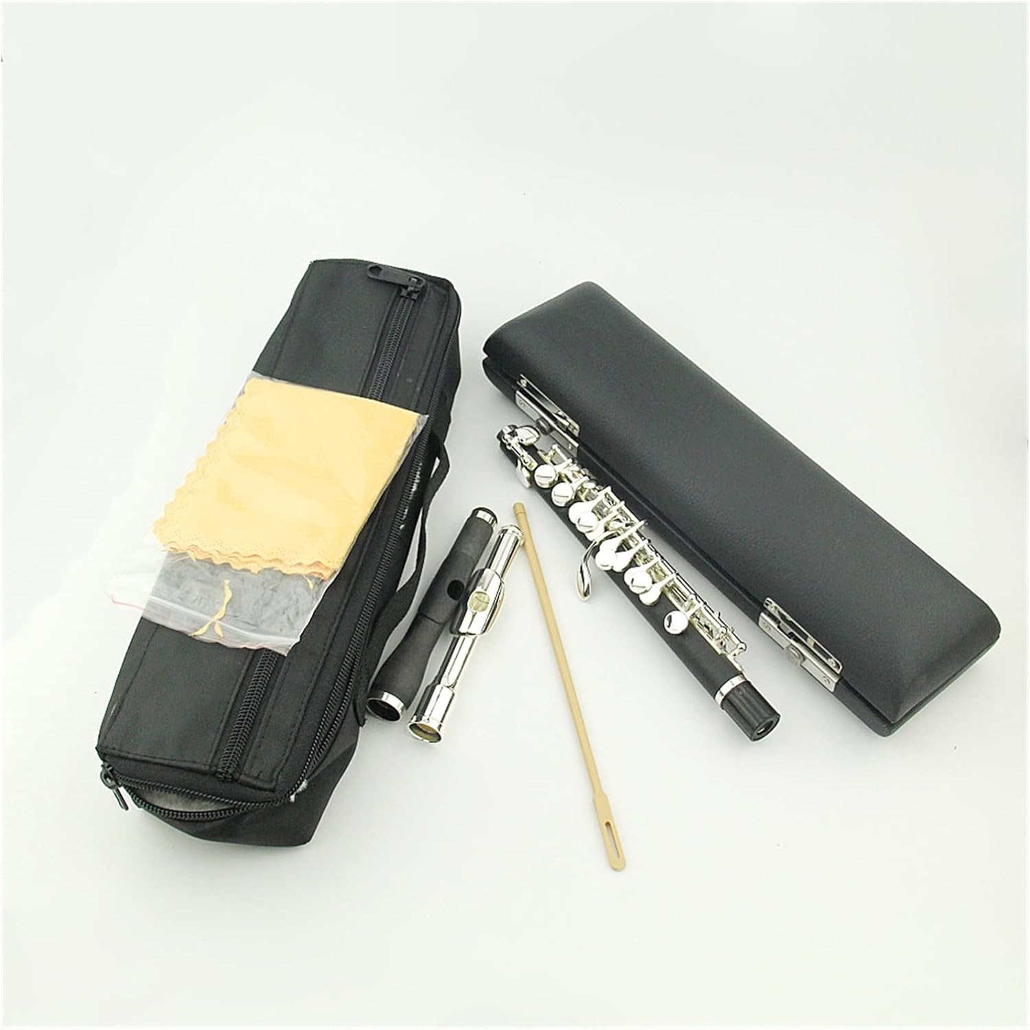 Flutes Piccolo Flute Silver Plated Keys with Wood Case Wind Musical Instruments Composite Woodpipe Body