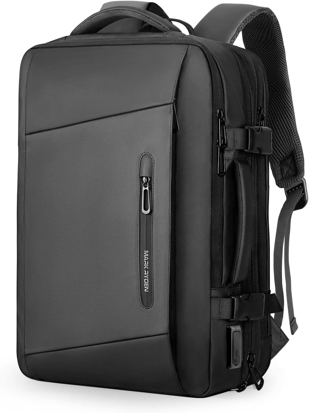 MARK RYDEN Travel Backpack for Men, 38L Flight Approved Carry on Backpack, 17.3 Inch Laptop Backpack with USB Charging Port, Waterproof Business Backpack