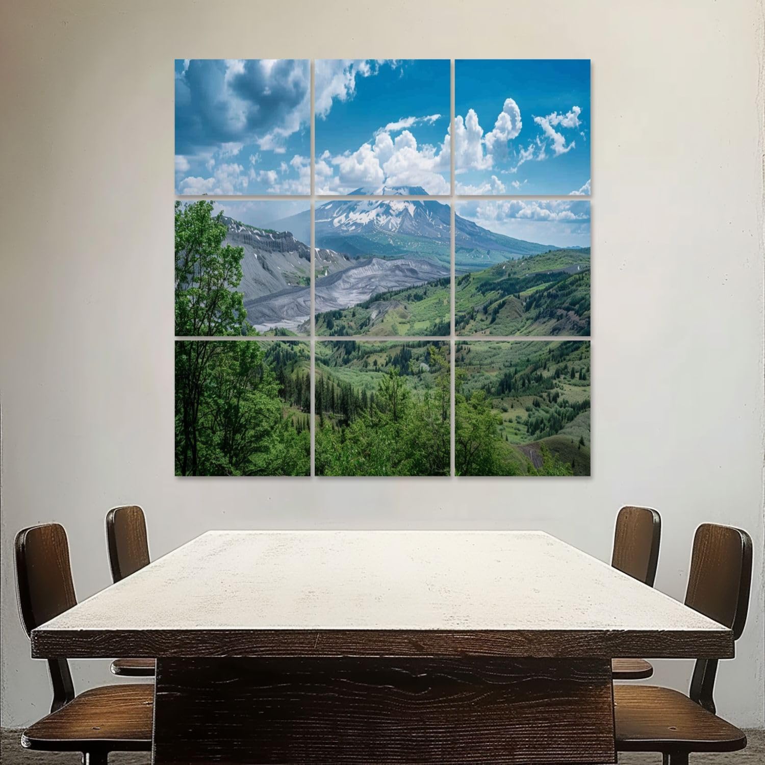 Art Acoustic Panels Self Adhesive mount st helens volcano sunny day eruptions pictures 9 Packs Decorative Soundproof Wall Panels Large Sound Absorbing Panels for Home Office 60