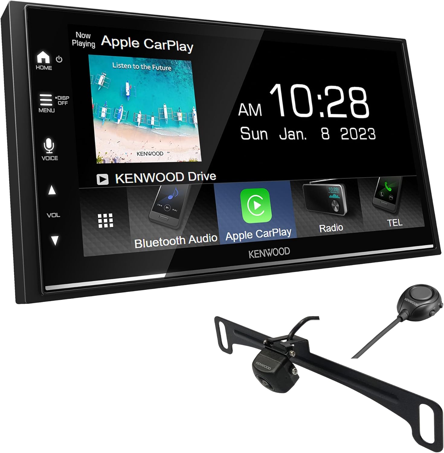 KENWOOD DMX7709S 6.8-Inch Capacitive Touch Screen, Car Stereo, CarPlay and Android Auto, Bluetooth, AM/FM Radio | Plus KENWOOD CMOS-320LP Universal Backup Camera