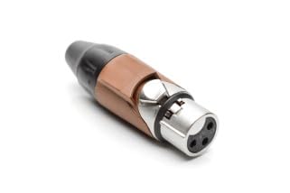 Amphenol, AX3F1M, 3 Pole Socket (Female) Plug. AX XLR Audio Cable Connector. Satin Nickel - w/Brown Marking Sleeve (20 Items)
