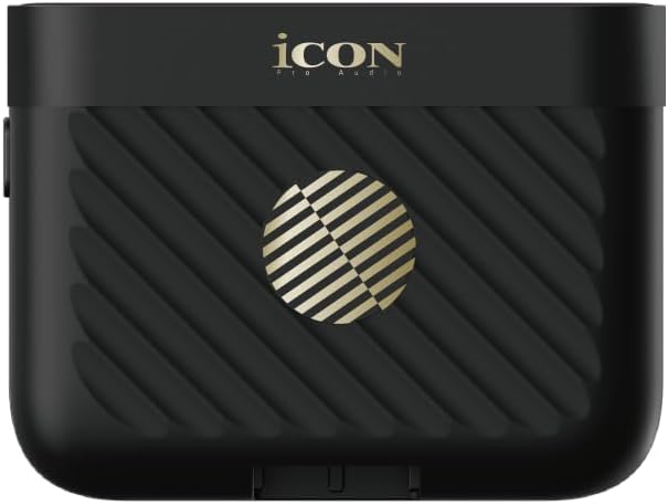 iCON Pro Audio AirMic Pro (2 TX + 1 RX + Charging Case) Wireless Lavalier Microphone, 250m (820 ft.) Range, 24-Hour Battery, Noise Cancellation, for PC, iPhone, Andriod, Interviews, Vlogs (Black)