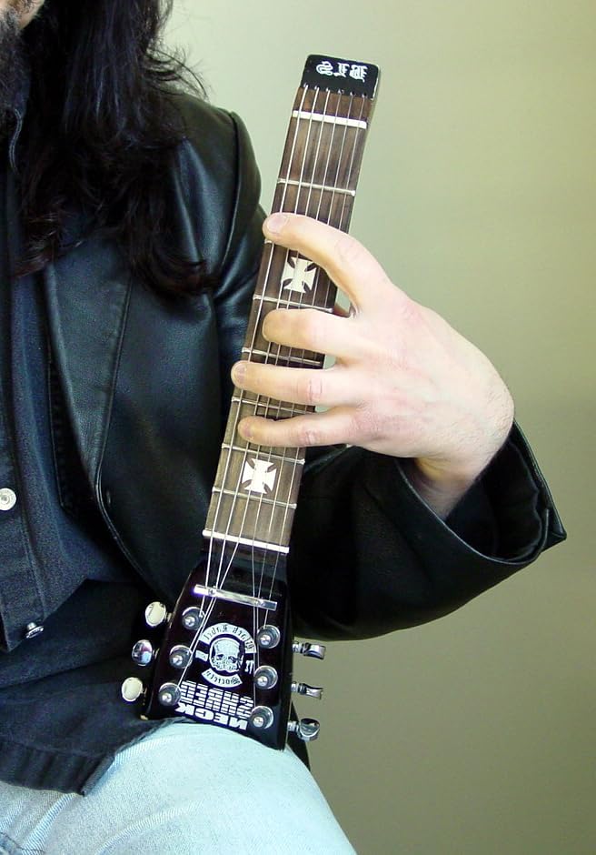 Practice Guitar Neck – Portable Silent Guitar Trainer for Fingering, Warm-Ups & Muscle Memory | Real Frets, Compact Design – Ideal for Travel, Touring & Students Model SN7-BK-CH - BLACK