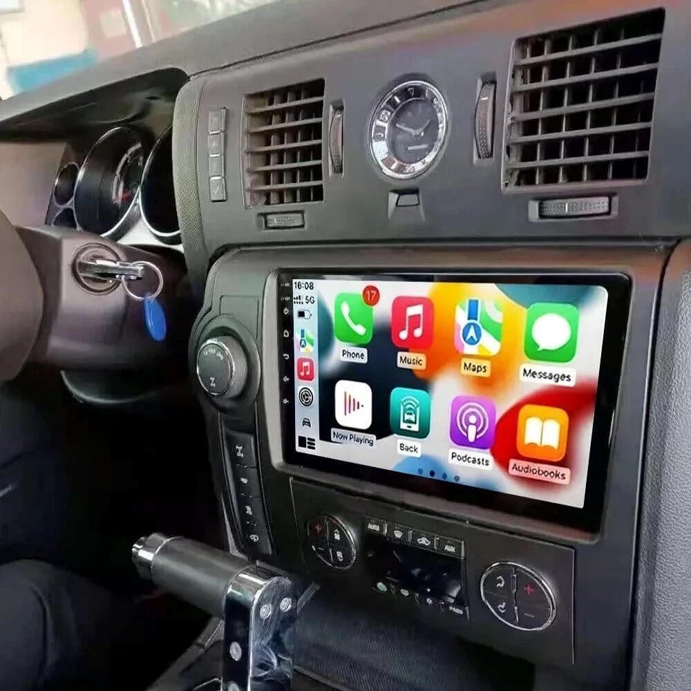 Car Radio Bluetooth for Hummer H2 2008, 9'' Car Stereo Radio Replacement Upgrade 5G WiFi 4+64G with Wireless Carplay/Android Auto/GPS Navigation/FM Radio/1080P Backup Camera/SWC/RDS DSP Mirror Link
