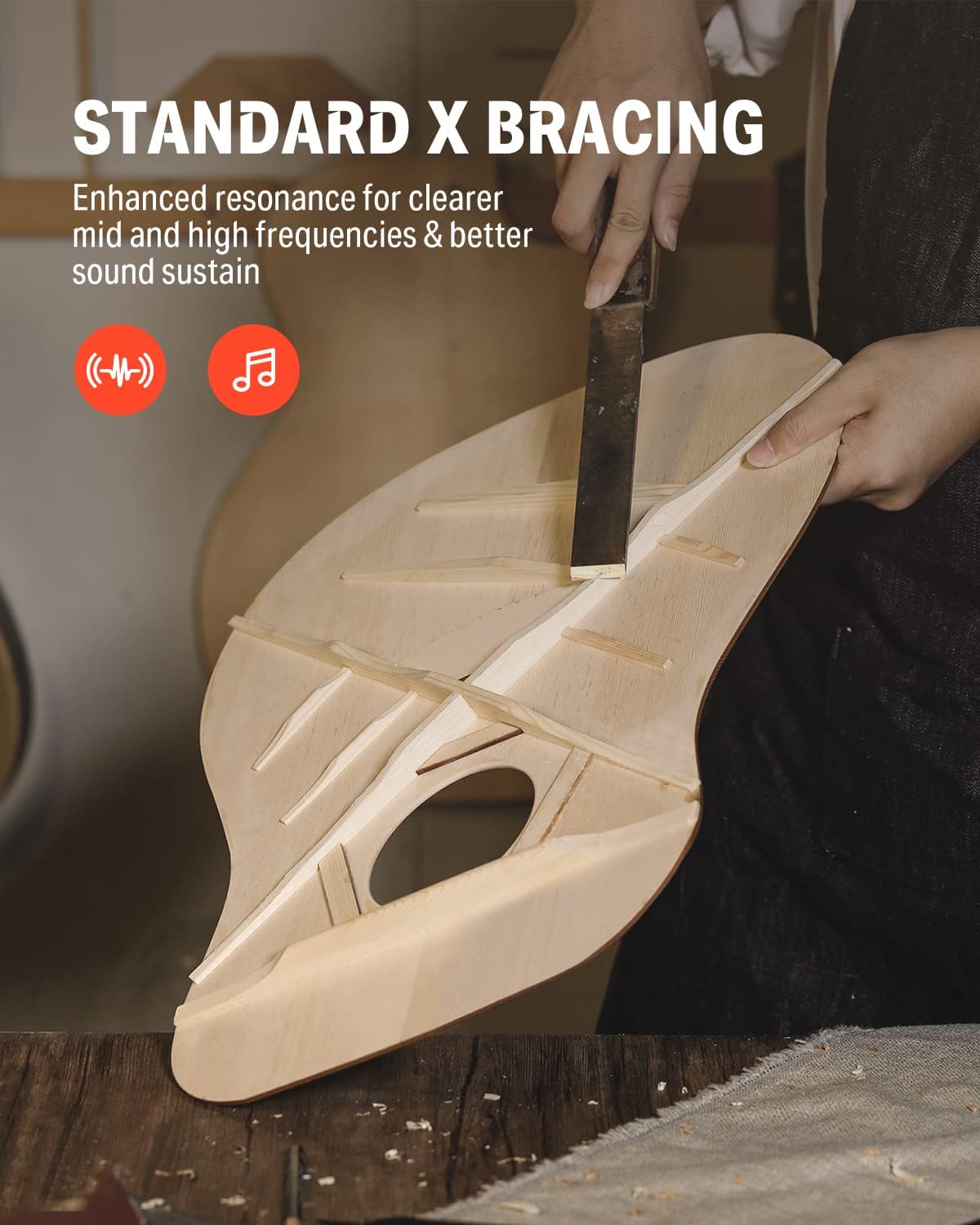 Donner Acoustic Guitar for Beginner-Guitar Foot Stool