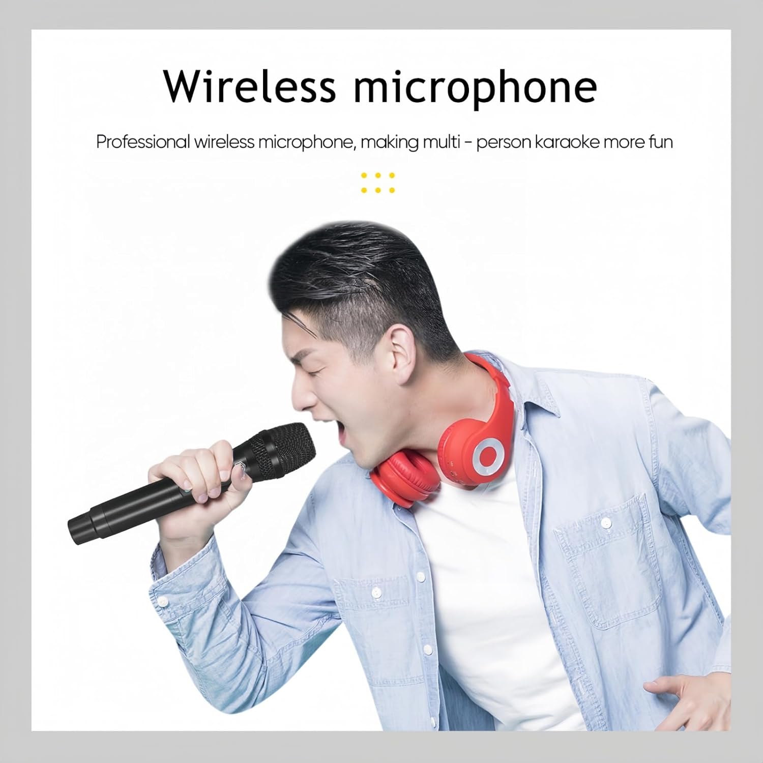 W IN-MIX UHF Wireless Microphones System with 4 Cordless Handheld and 4 Headset/Lavalier Lapel Mics, Bodypack Transmitter, Receiver, 165ft Range for Singing Karaoke Church Party