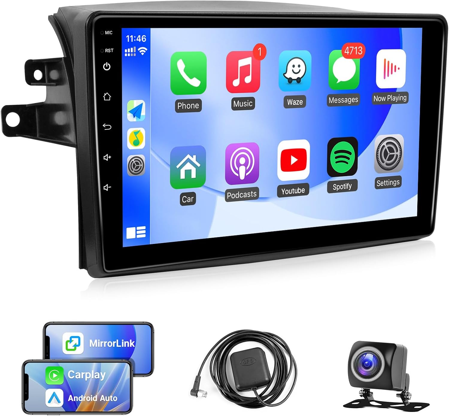 Leadfan Android Radio Stereo for Toyota Sienna 2004 2005 2006 2007 2008 2009 2010 Wireless Carplay Android Auto, 9” Touch Screen for Sienna Head Unit BT/Voice Control/GPS/WiFi/Camera/SWC/FM (J.B.L)