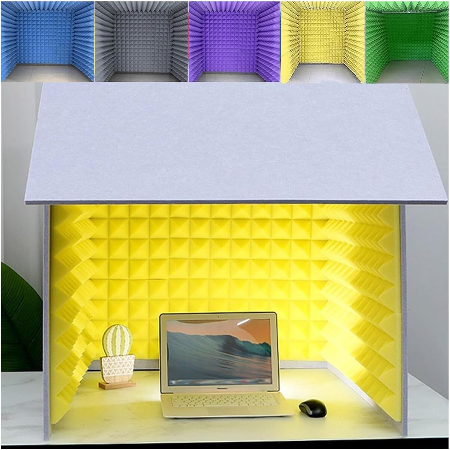 Recording Studio, Portable Soundproof Box, Studio Microphone Isolation Cover, for Studio Podcast Singing (Yellow)